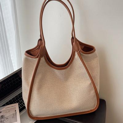 Tragetasche mit großem Fassungsvermögen, Pendeltasche mit hochwertigem Aussehen, modische, schlichte und retro Einzelschultertasche