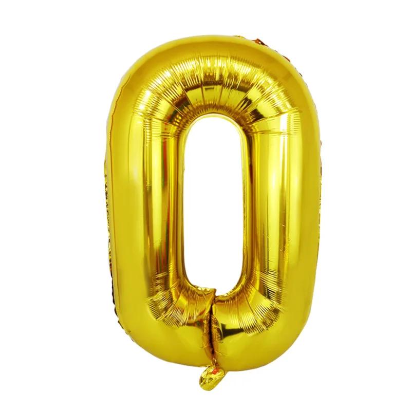 1 Pcs, Large Golden Balloon Number, Birthday Party Decoration Scene Aluminum Film Balloon