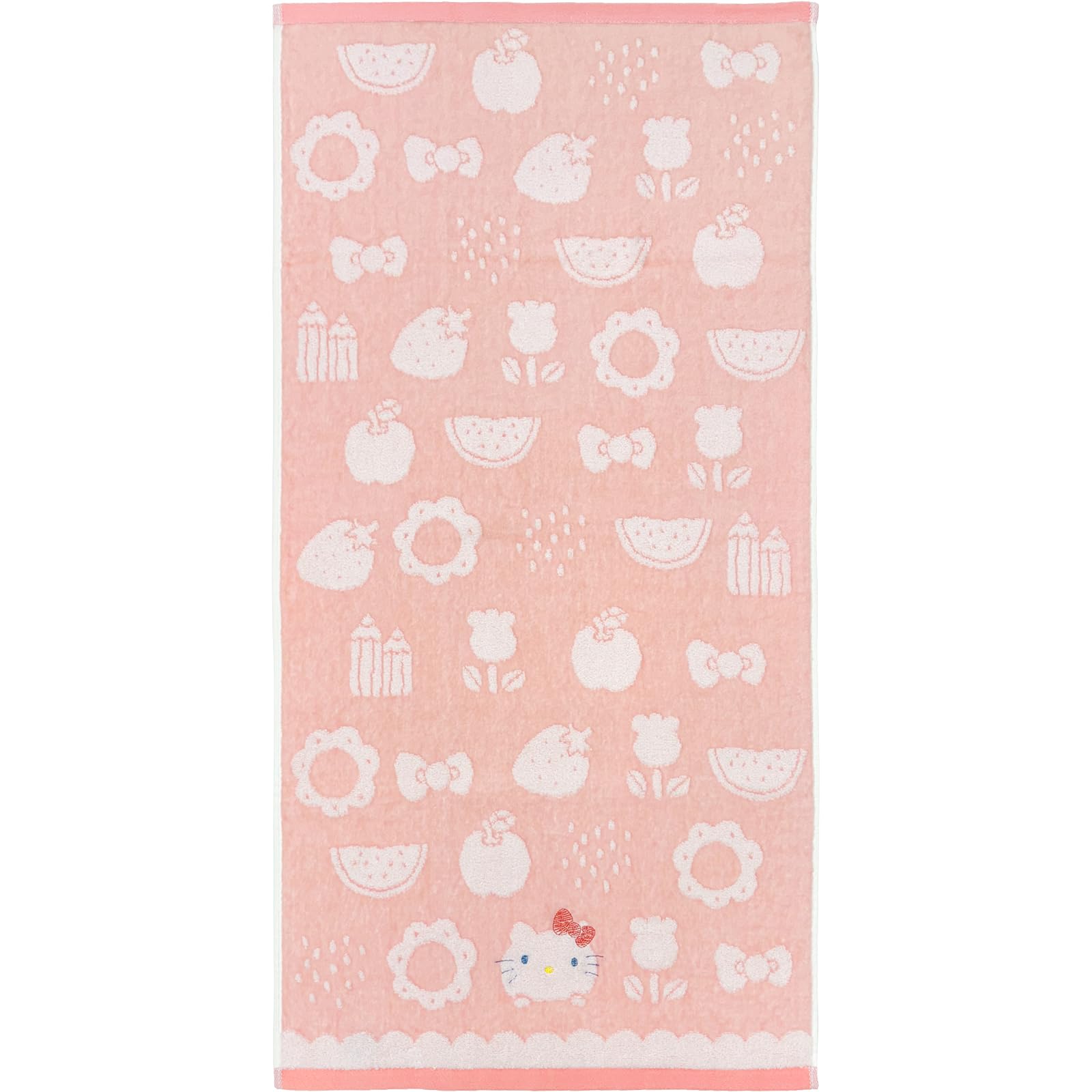 Hayashi Compact Bath 50 x Sanrio Natural Hello CP432900 Towel, Approx. 100cm, Soft, Kitty,