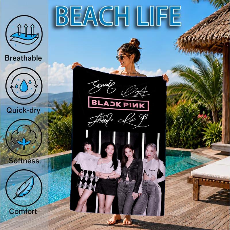 kpop Bp Beach Towel, Microfiber Beach Towel, Perfect For Pool, Beach, Travel, Home Decor Beach Party Fan gifts