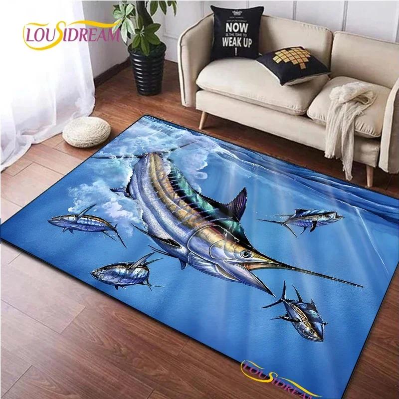 Fishing Enthusiast Carpet for Living Room Sofa Table Bedroom Rugs Home decor Kitchen washroom Indoor Outdoor Non-slip floor Mats