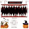 1 piece Halloween garage banner sharp teeth and blood mouth design 28 teeth outdoor garage festival decoration