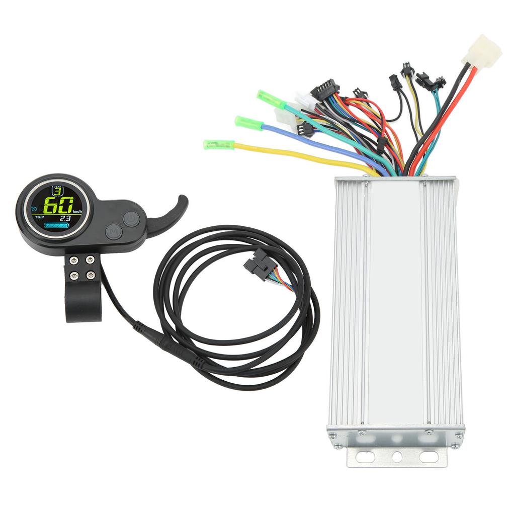 1000W 36V 48V Brushless Speed Motor Controller LCD Round Display with Thumb Throttle for Electric
