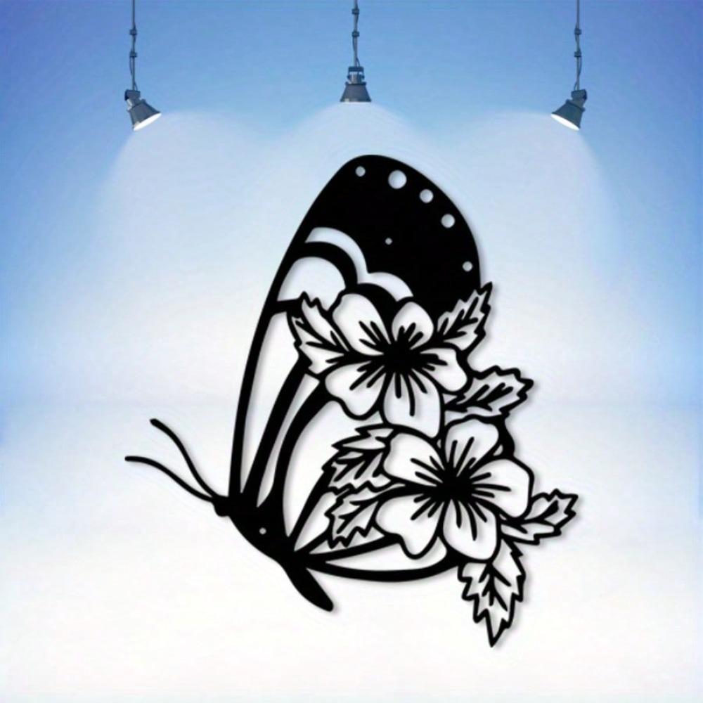 Large Black Iron Butterfly Wall Art Outdoor Garden Decor Metal Sculpture
