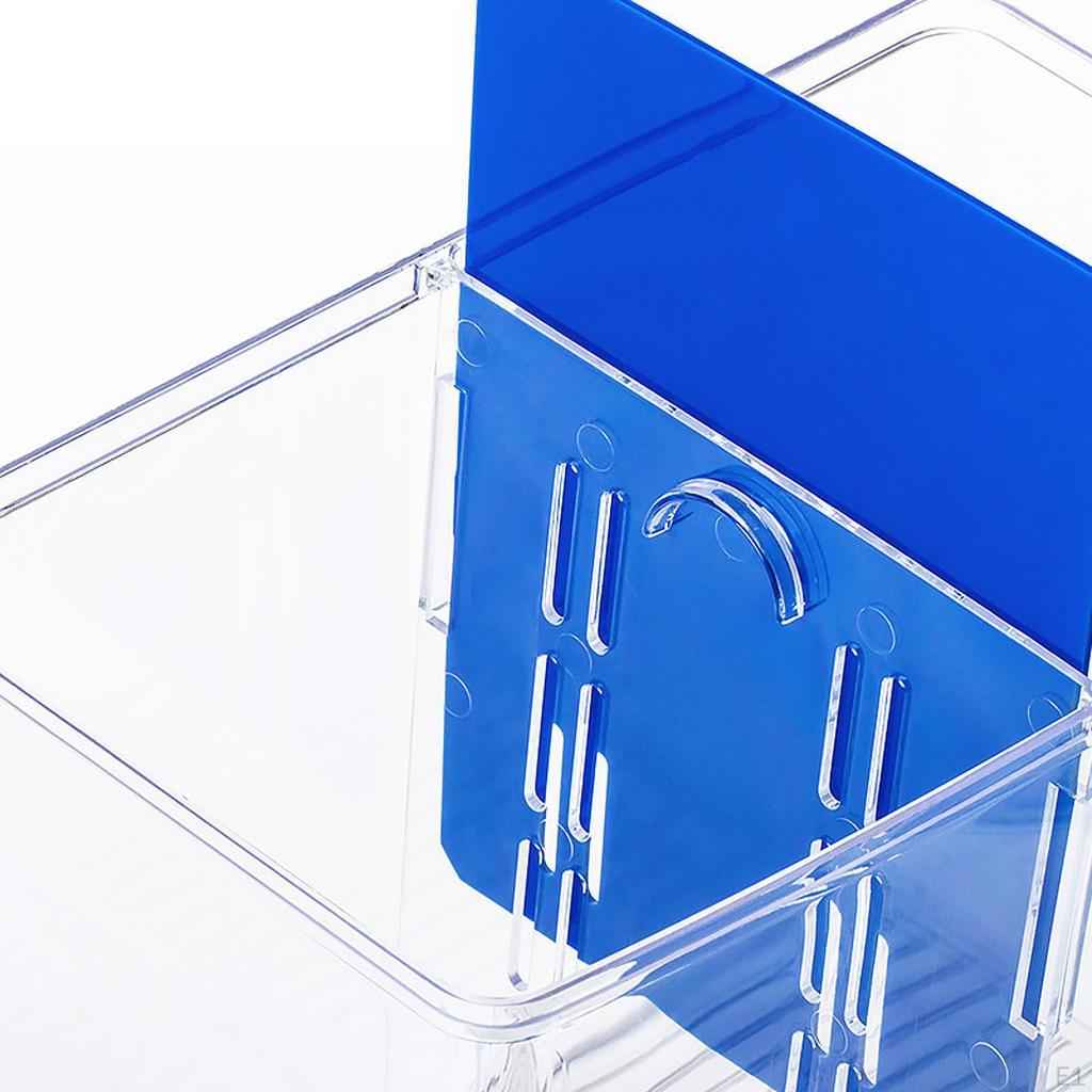 Betta Fish Tank Aquarium Sturdy Decorative Transparent with Divider Bowl for Home Office