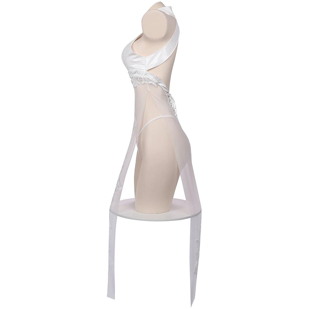 Cosplay Sexy Cheongsam Chinese Dress Lingerie Dress Leather Style PU Babydoll Chinese Dress Style See Through Bondage Bodycon Enamel PVC Queen Cute