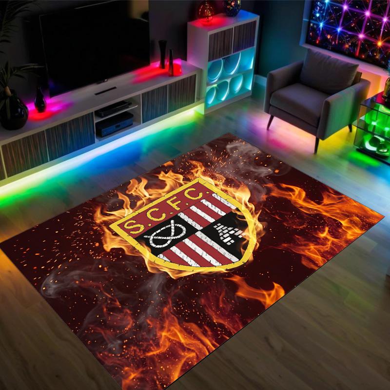 Stoke City Football Design Crystal Velvet Carpet Cozy Non?Slip Printed Rug For Bedroom Living Room Entrance
