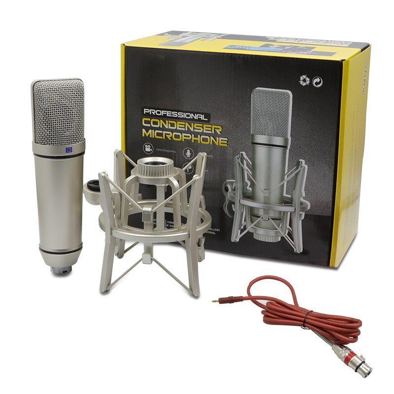 U87 Large Diaphragm 48V Condenser Microphone for Recording, Conferences, Singing, and Live Broadcasts - All-Metal Design