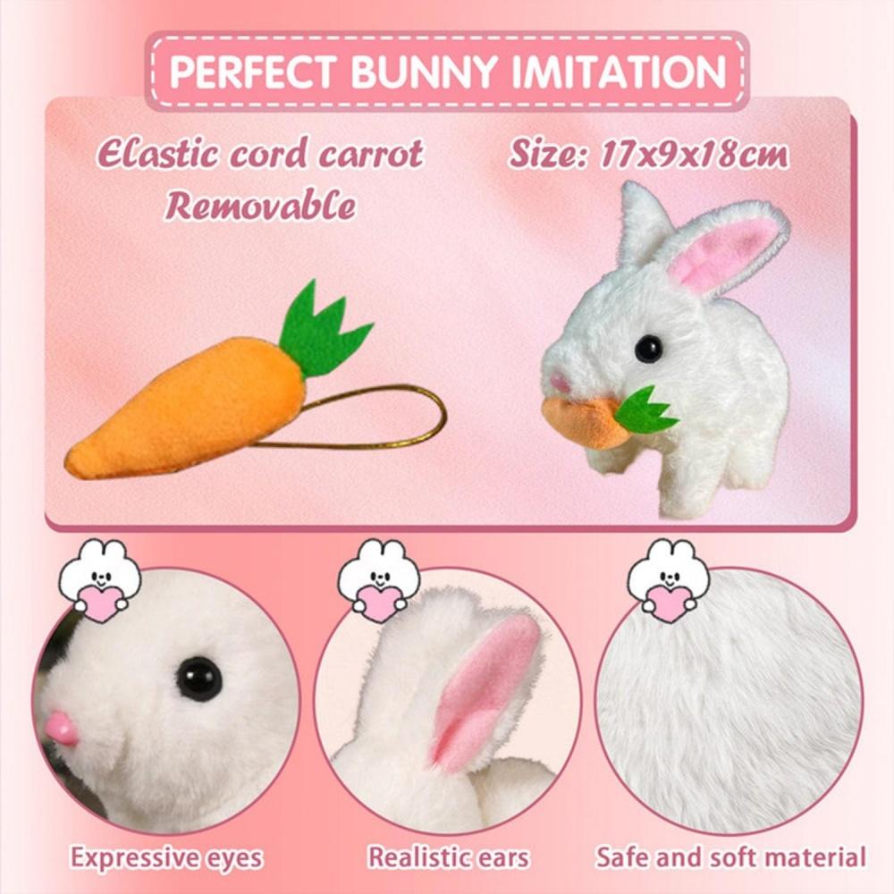 Interactive Hopping Bunny Toy - Electronic Rabbit Plush with Music, Jumping Twitching Shaking Ears Perfect Easter Gift for Kids