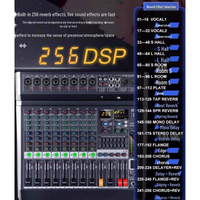 Desert Spring 8-Channel Professional Audio Mixer