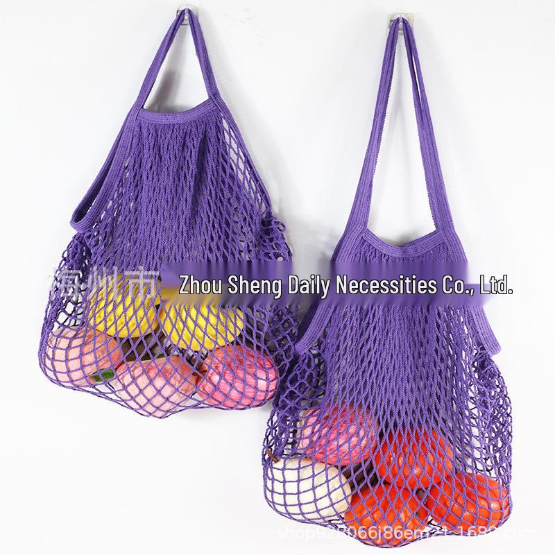 Xiaohongshu Pure Cotton Mesh Bag: Portable, Foldable Grocery Net Bag for Fruits & Vegetables