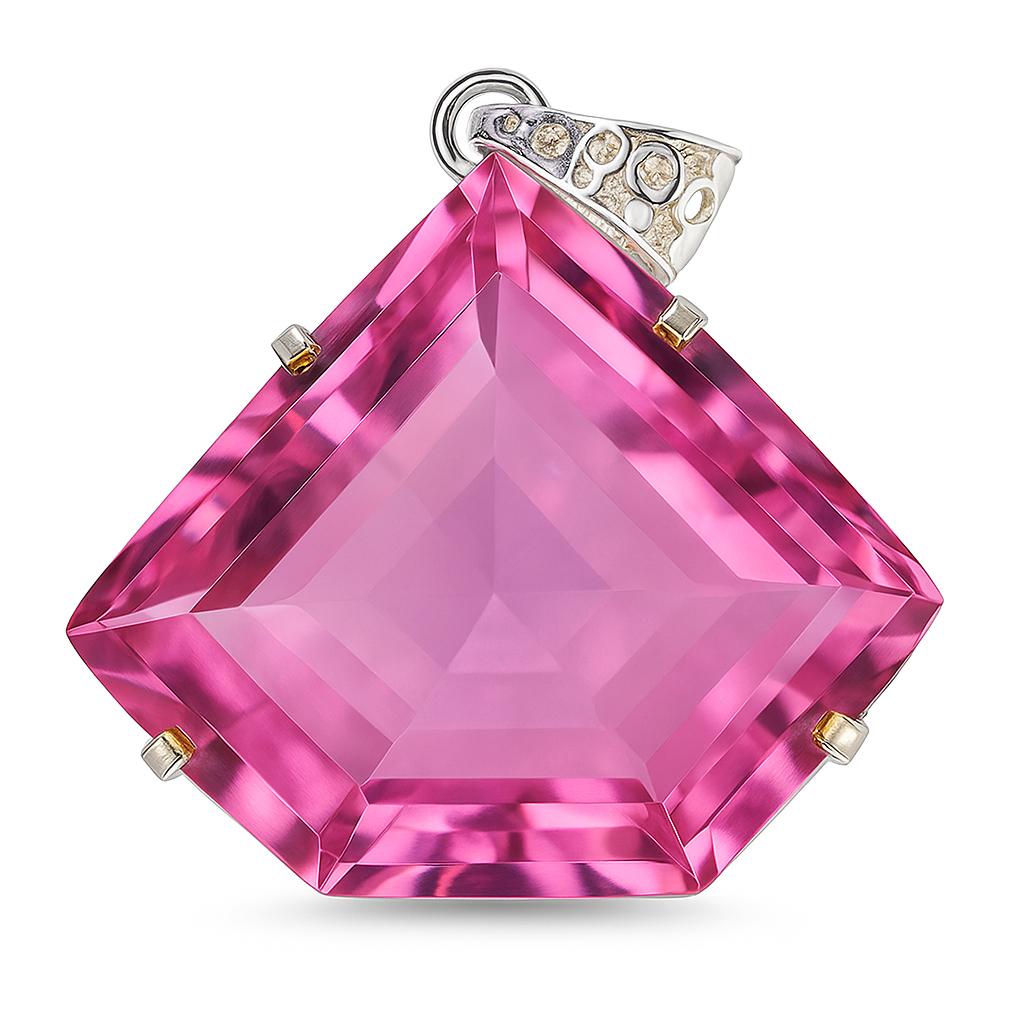 Lab Created Sapphire 103 Ct Fancy Cut Pendant Certified Sterling Silver Jewelry AI-31-NS