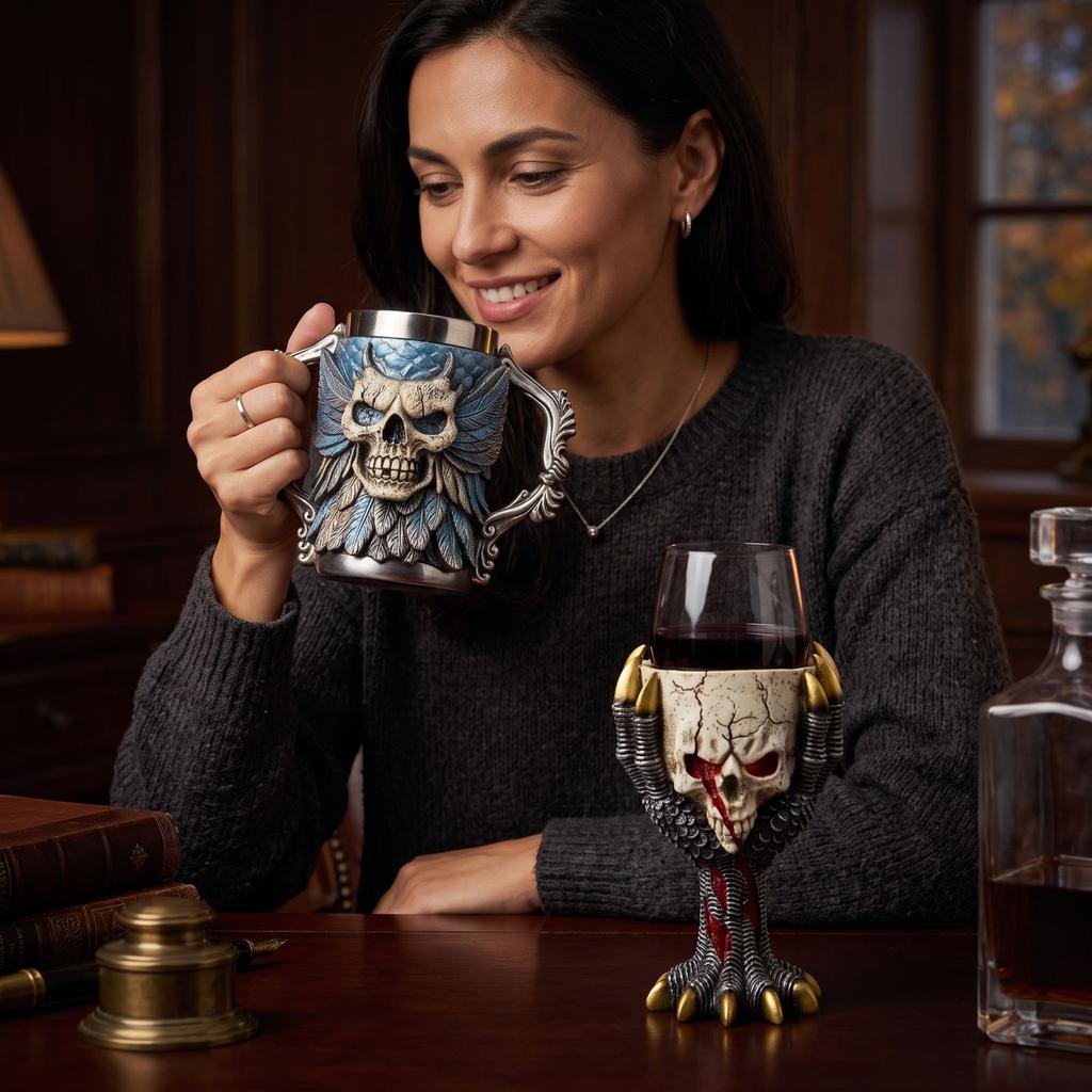 Resin Halloween Skeleton Wine Glass for Party Decor