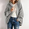 Women's Color Casual Hooded Sweatshirt, Loose Fit Long Sleeve Hoodie Jacket