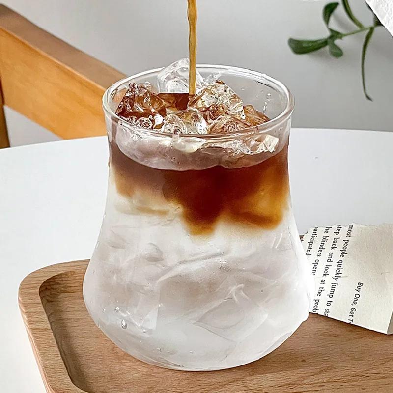 Glass Cup 500ML Heat-resistant Tumbler Drinkware Transparent Tea Juice Milk Coffee Mug Home Water Glasses Stripe Mug Gifts