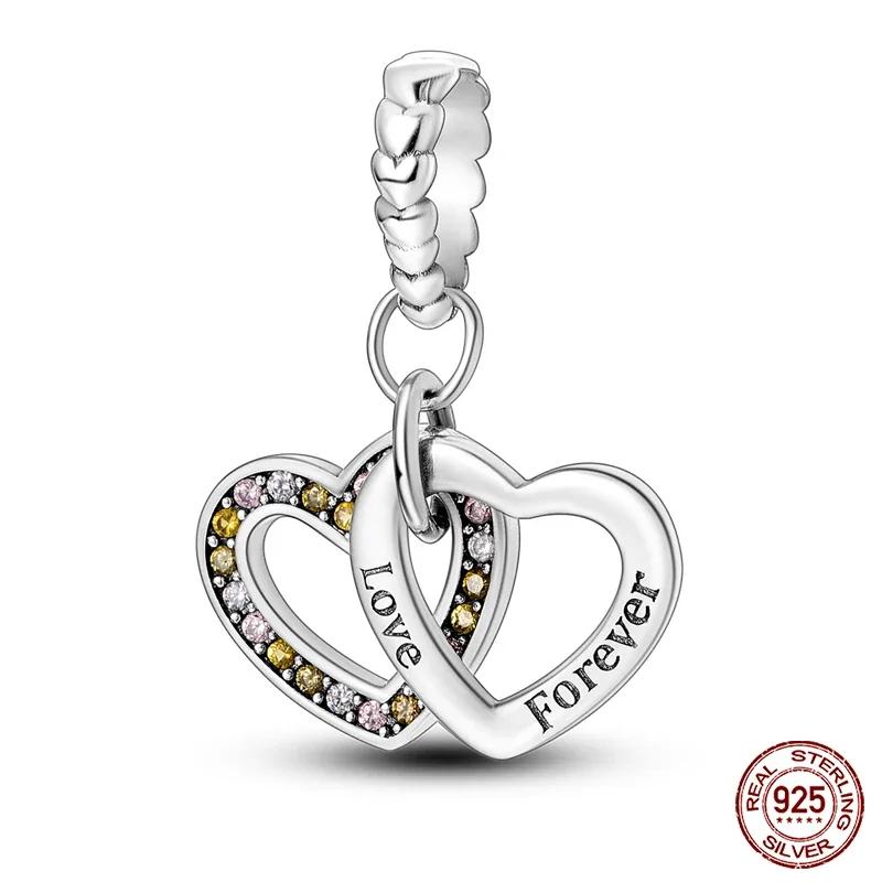 New Copper Romantic Heart Series Charms Beads Fit Original Bracelet Diy Mother'S Day Jewelry Gifts