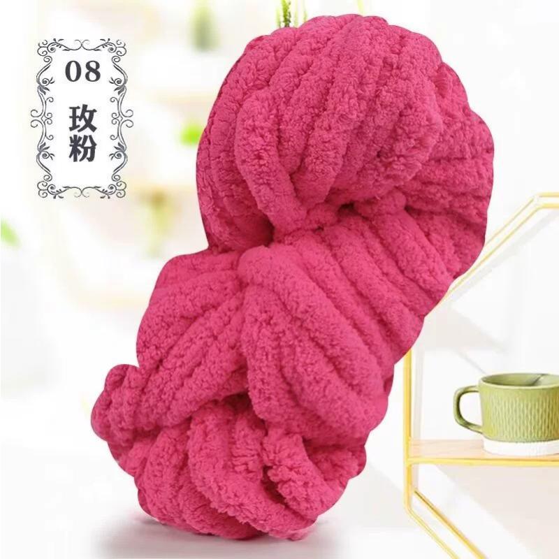 Thick Chenille Yarn for Blankets, Super Soft and Fluffy Giant Chenille-Style Polyester Yarn for Home Decor Projects