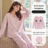Korean Style Women's Pure Cotton Cartoon Pajama Set with Breast Pads - New 2025 Spring/Autumn Long Sleeve Homewear