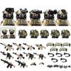 America Army Combat Uniform Special Forces Figures Building Blocks City US Special Air Service Soldier Military Weapons Toys