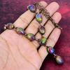 Collier Druse de Quartz Solaire Arc-en-ciel Cuivre Électroformé Collier Réglable