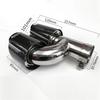 Universal Pair Glossy 100% Real Carbon Fiber ID:3.0" 76mm OD:4.0" 101mm Car SUV Dual Pipe LEFT + Right Exhaust Pipe Tail Muffler Tip
