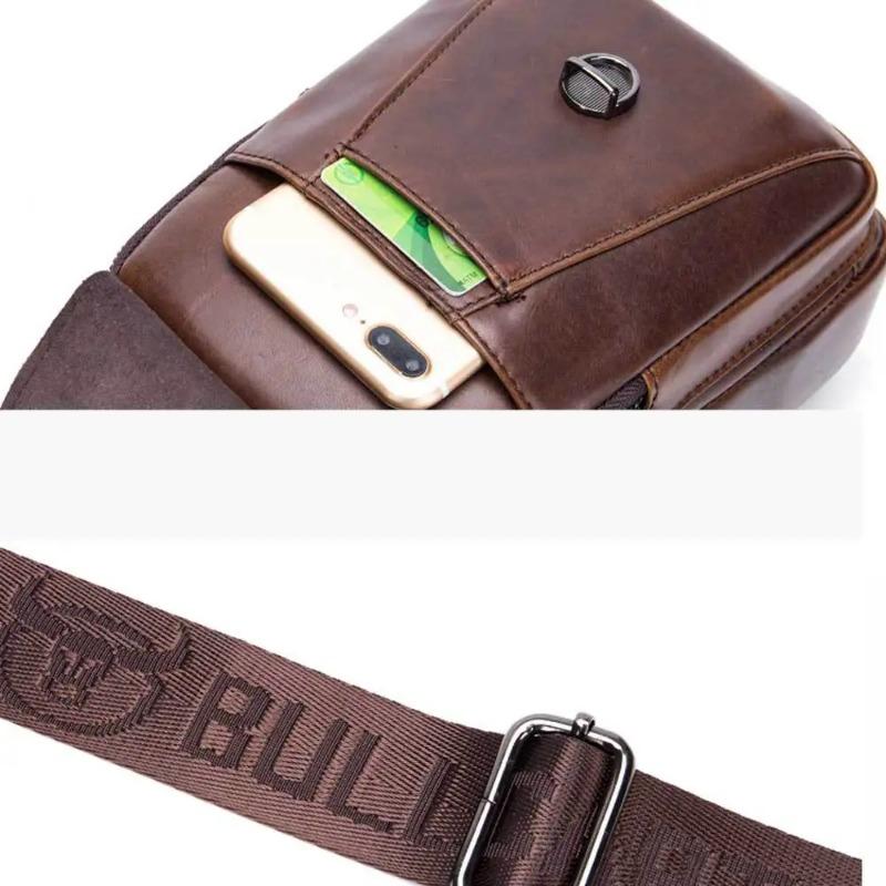 Značka 2024 vysoce kvalitní pánská pravá kůže hovězí kůže Vintage hrudník zádový batoh Cestovní móda Cross Body Messenger taška přes rameno