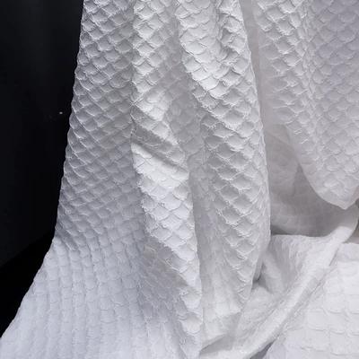 Chinese Jacquard Texture Fabric Three-dimensional Scale Fan Shaped Classical Clothing DIY Sewing Creative Designer Fabrics Cloth