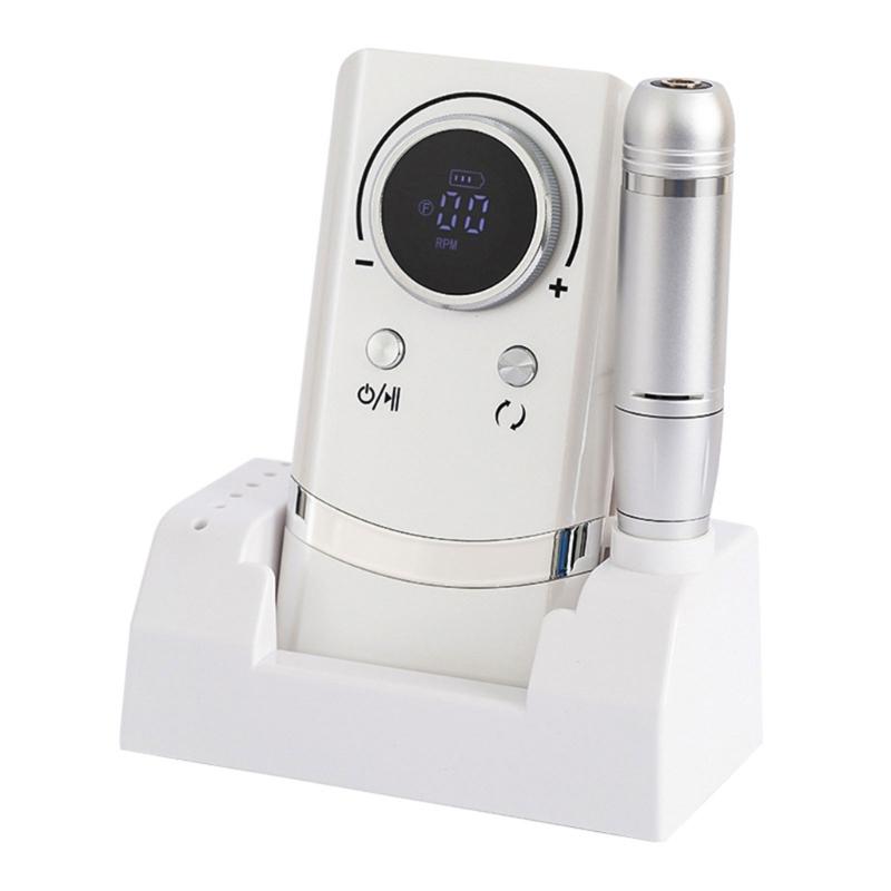 Electric Nail Drill Machine with Base Nail File Manicure Tool 45000rpm Adjustable Speed Nail Polishing Machine жемчужина белый