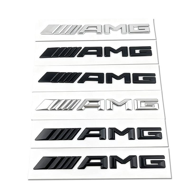 Glänzend Schwarzer AMG Heckklappen-Emblem-Aufkleber für Mercedes A-, C-, E-Klasse & CLA