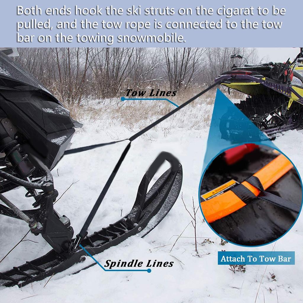 Snowmobile Motorcycle Car Vehicle Boat-Tow Rope Strap with Hooks Emergency Heavy Duty Hauling Pulling Line Road Recovery