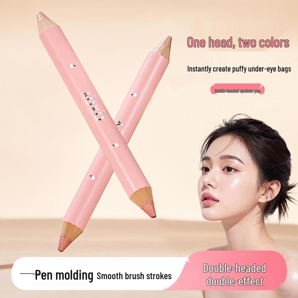 QXQY Double-Ended Tear Trough & Highlight Pen - Natural Brightening Eyeshadow for Beginners