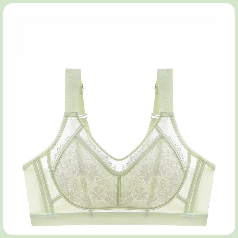 Lingerie Women's Full-cup Thin Bra Thin Gathering Breasts Anti-sagging Large-sized Bra Push Up Bra