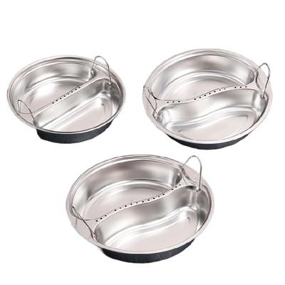 Stainless Steel Steamers Insert with Handle Convenient Divided Steaming Tray Steam Plate for Home and Restaurant Use