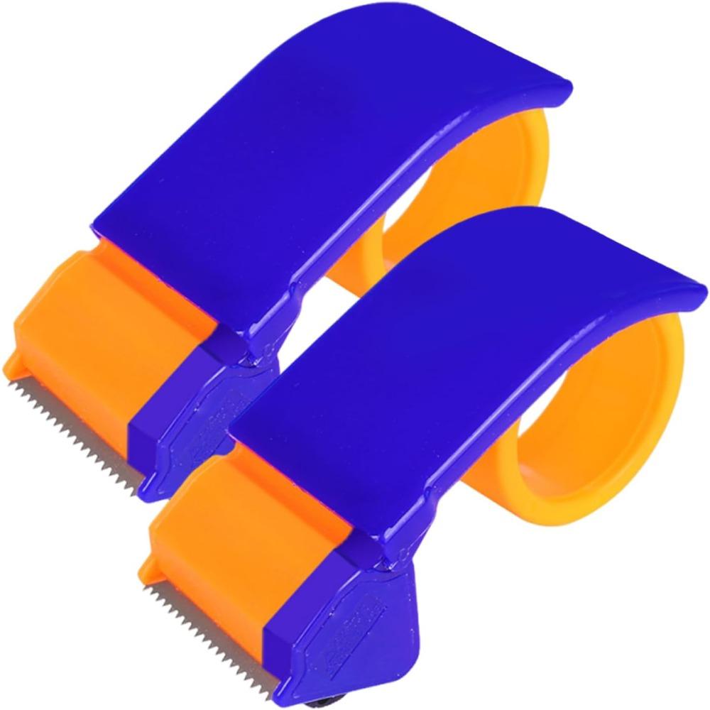 2-Piece Heavy-Duty Manual Ergonomic Handheld Packaging Tape Dispenser Office Supply