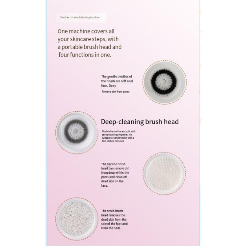 1SET Electric Cleanser Charging Household Multifunctional Rotary Cleaning Pore Portable Waterproof Face Brush