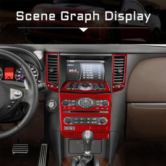 Red Carbon Fiber Central Console Cover Trim For Infiniti FX35/37/50 QX70