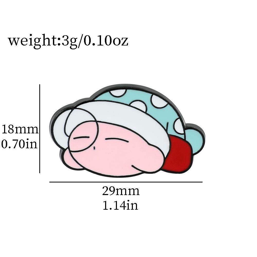 Cute Cartoon Kirby Brooch Creative Alloy Milk Tea Cup Cowboy Kirby Bag Accessory Pin