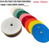 5" 125mm Dry/Wet Diamond Polishing Pads Flexible Grinding Discs For Granite Marble Stone 30/100/150/300/500/800/1000grits