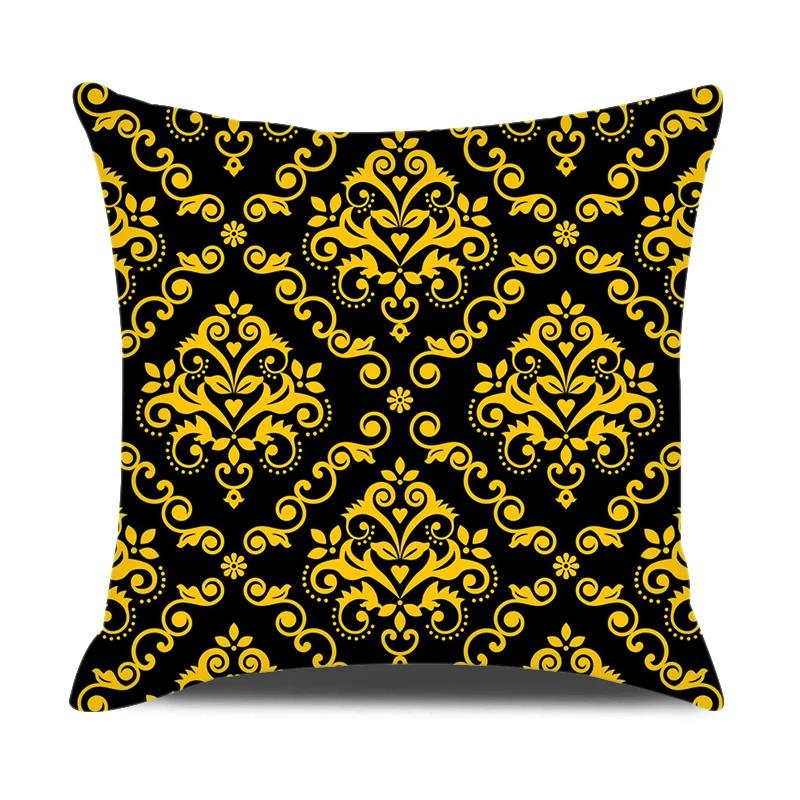 European Style Home Decorative Cushion Cover 18X18 Inches Geometric Printed Throw Pillowcase Baroque Decor Pillow Cover For Sofa
