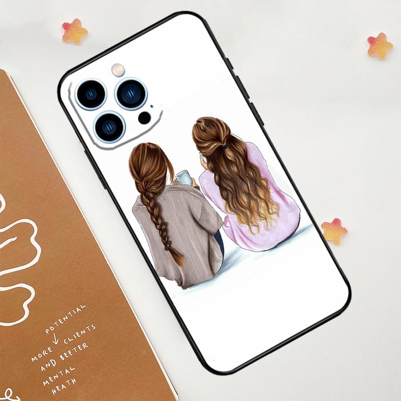 Best Friends BFF Matching Phone Case For iPhone 17 Pro Max 14 13 12 11 15 16 Pro Max mini 16 Plus 16e 17 Air Funda