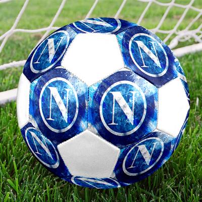 Napoli FC Soccer Ball, Colorful, Suitable for All Ages, Machine-stitched, PVC Material, Competition Grade, Durable and High Bounce
