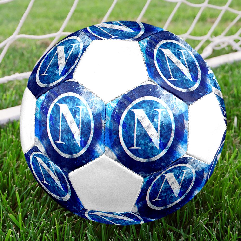 Napoli FC Soccer Ball, colorful, suitable for all ages, machine-stitched, PVC material, competition grade, durable and high bounce
