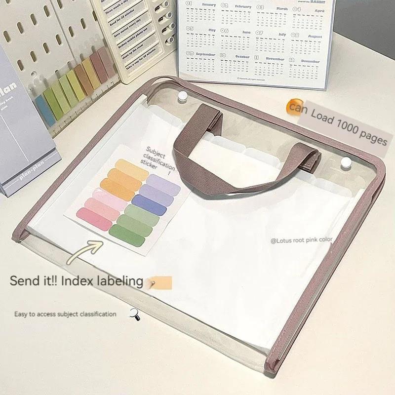 A4 Pocket Folders, Portable Organ Bag Paper Holder Storage Book Pencil Case Storage Bags File Bag Folder Document Organizer