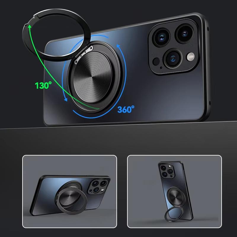 For OPPO Realme GT 7 7T AG Frosted Magnetic Stand Holder Phone Case For OPPO Realme GT 7 Pro Shockproof Hard Back Cover Bumper