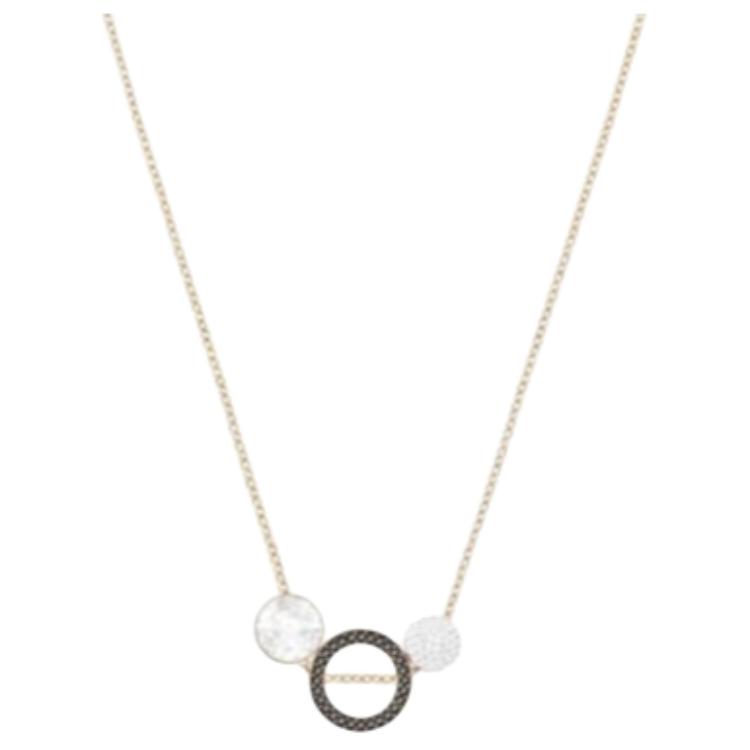 Swarovski Hot Logo Metal Rose Gold Plated Rhodium Plated  Crystal Necklace Women necklace 5289769 Box (Random Color)