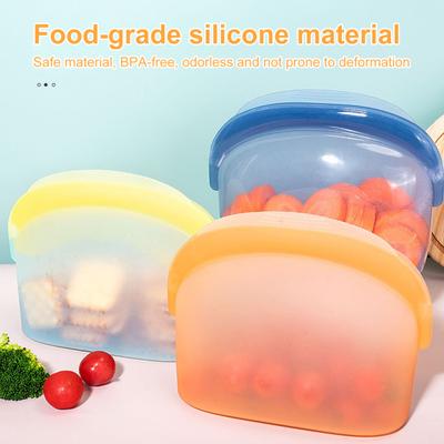 1000/1500ml Silikonowa Torba do Przechowywania Świeżości z Zamknięciem typu Pinch Lock Silikon Bezpieczny dla Żywności Można Myć w Zmywarce Można Używać w Mikrofalówce Pojemnik na Żywność