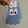 Imitace norka Nový králík Plyšový pětibodový pletený roztomilý studentský plus sametově zesílené podzimní a zimní teplé dětské rukavice