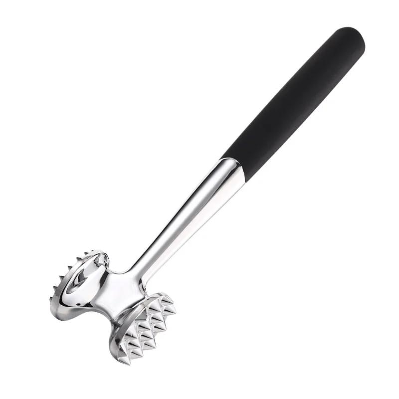 1pc Household Kitchen Tool Aluminum Alloy Double-sided Meat Hammer Circular Hammer Tender Meat Hammer Hotel Steak Tendon Cutter