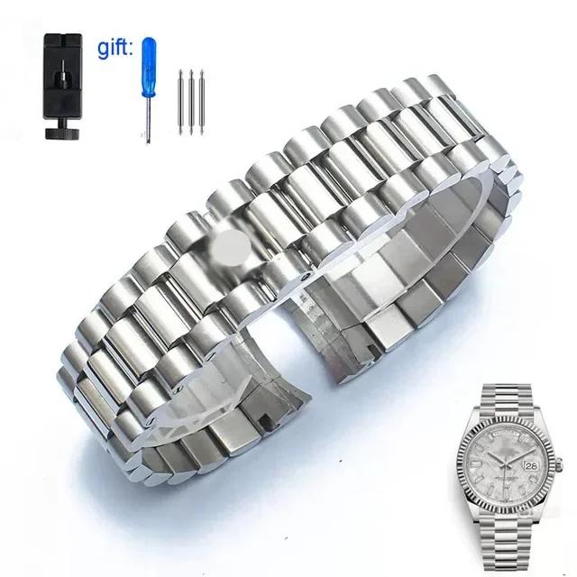 Watchbands For Rolex DATEJUST DAY-DATE OYSTERPERTUAL DATE Stainless Steel Watch Accessories Strap 17mm 20mm 21mm Watch Bracelet