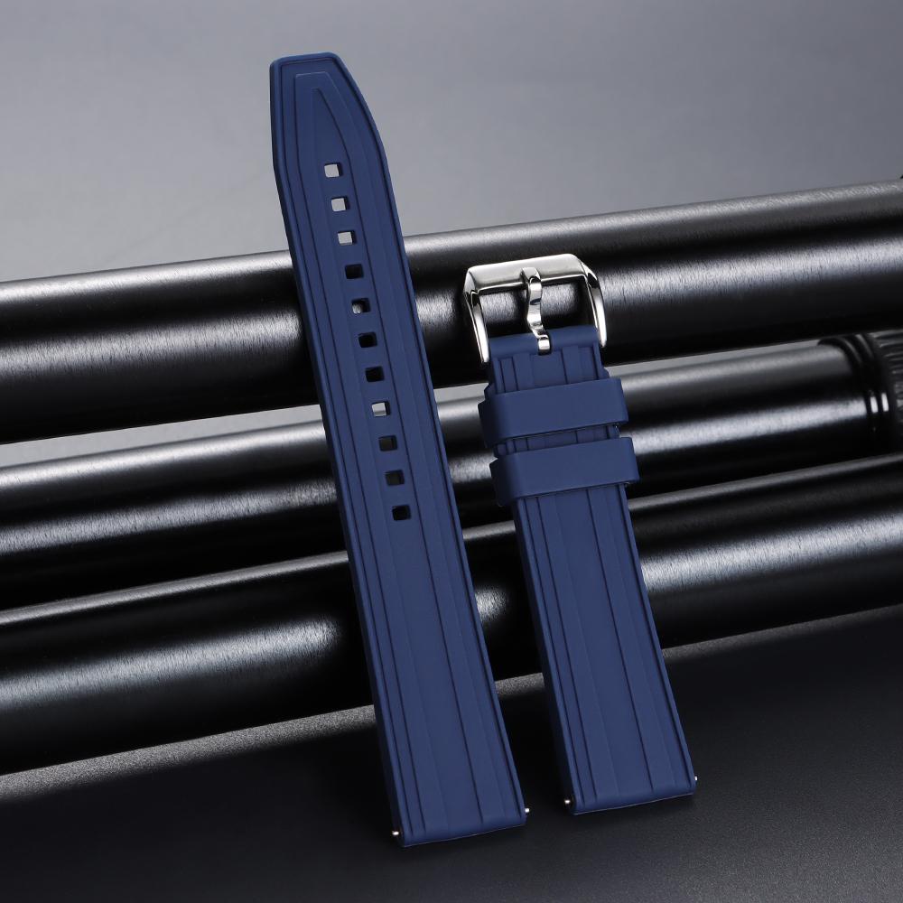 20 22mm Gummi-Uhrenarmband Universelles Armband für Rolex Weiches Silikon Wasserdicht Schnellverschluss Armband Uhrenzubehör